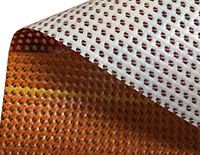 Closeup of mesh banner