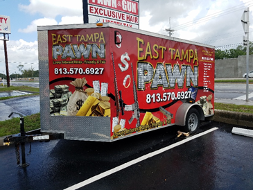Trailer with full printed wrap