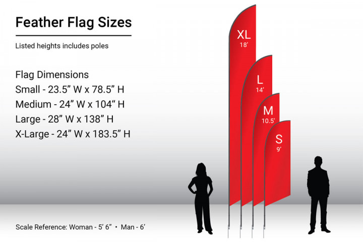 Feather Flag size chart