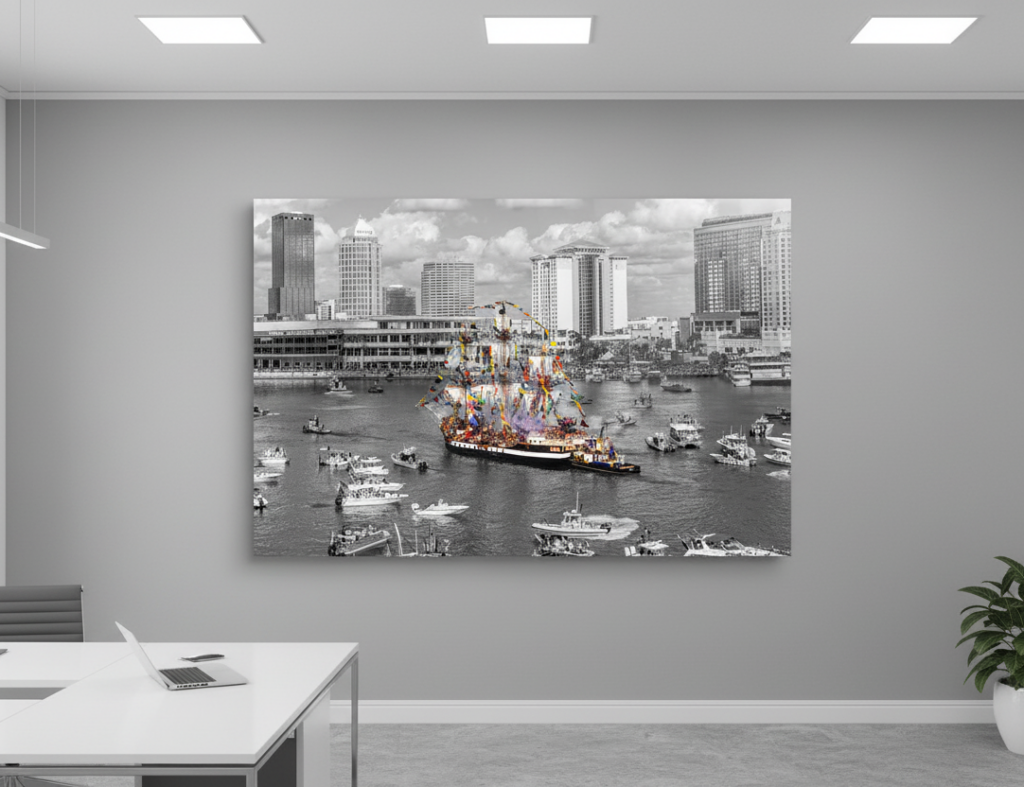 artistic creationz gasparilla photo on chromaluxe on office wall