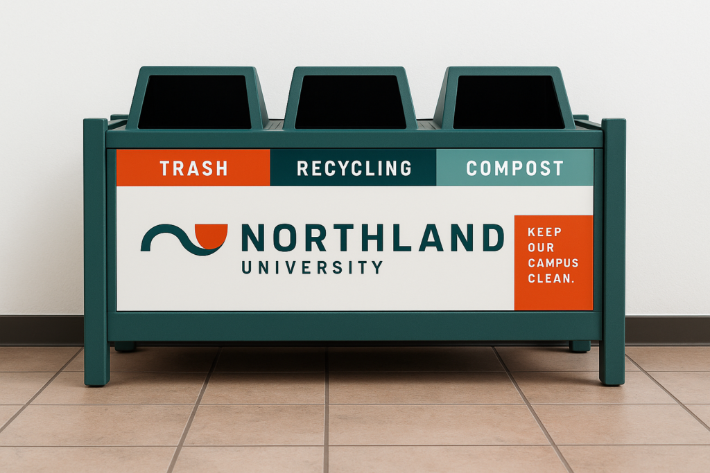 IJ39 on powder coated trashcan