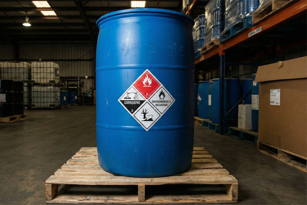 high-tack vinyl sticker on a plastic drum