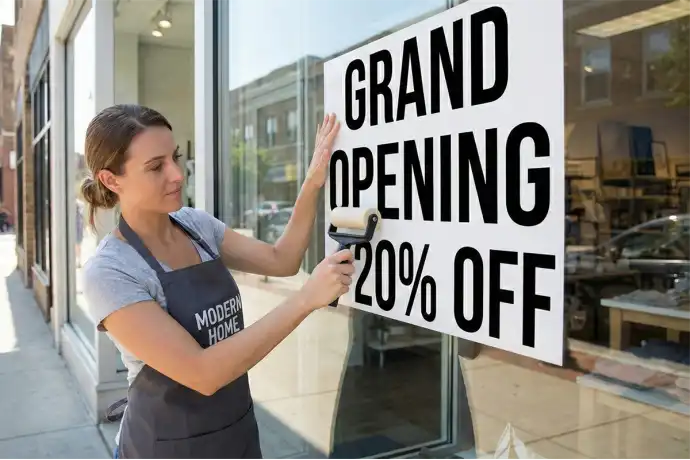 White Custom Static Cling Window Decals