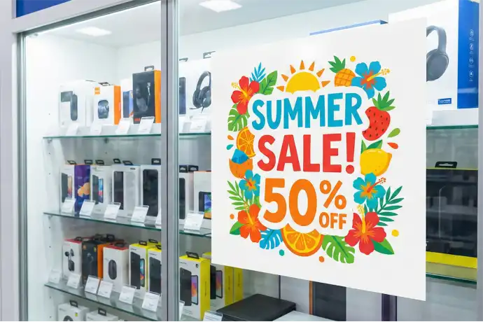 White Custom Static Cling Window Decals