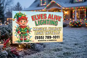 Christmas Light Installation Yard Signs
