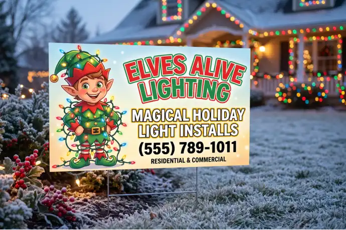 Christmas Light Installation Yard Signs