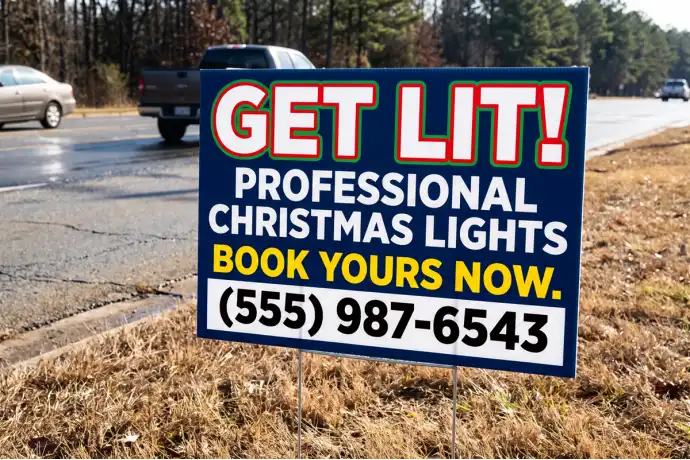 Christmas Light Installation Yard Signs
