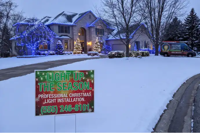 Christmas Light Installation Yard Signs