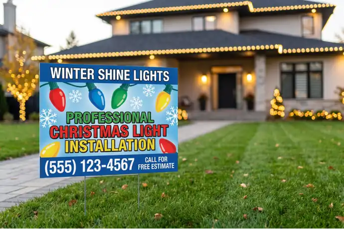 Christmas Light Installation Yard Signs