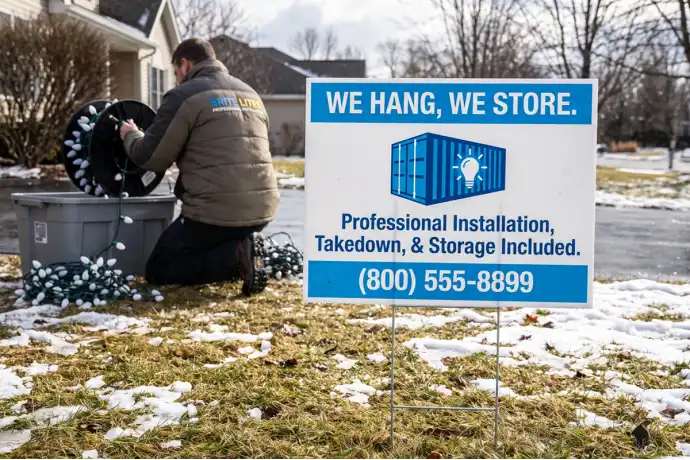 Holiday Light Installation Yard Signs