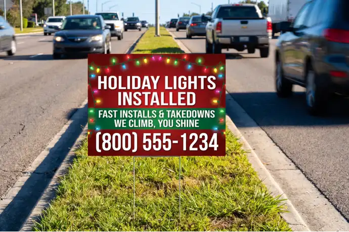 Holiday Light Installation Yard Signs