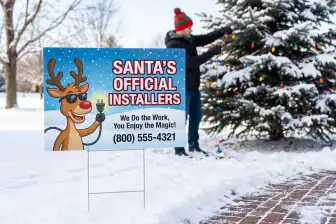 Holiday Light Installation Yard Signs