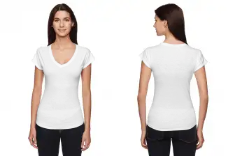 Anvil 6750 Ladies Tri-blend V-Neck T-Shirt