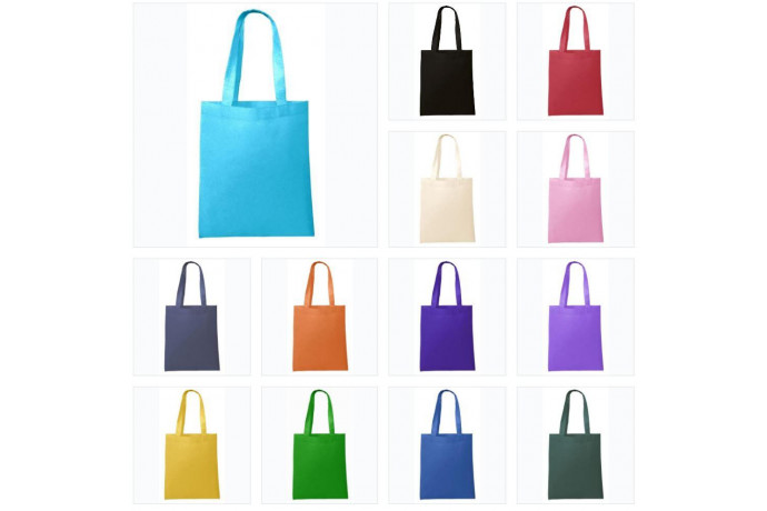 Economy Non-Woven Medium Sized No-Gusset Tote Bags