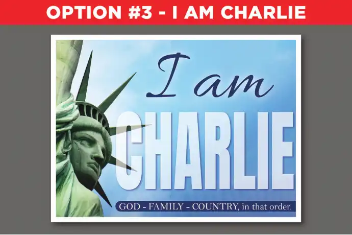 Charlie Kirk Memorial Yard Signs - 24" W x 18" H