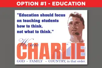 Charlie Kirk Memorial Yard Signs - 24" W x 18" H