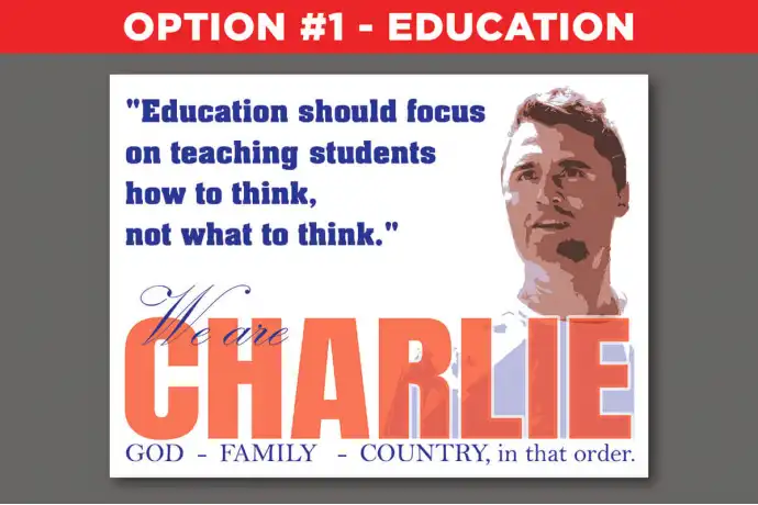 Charlie Kirk Memorial Yard Signs - 24" W x 18" H