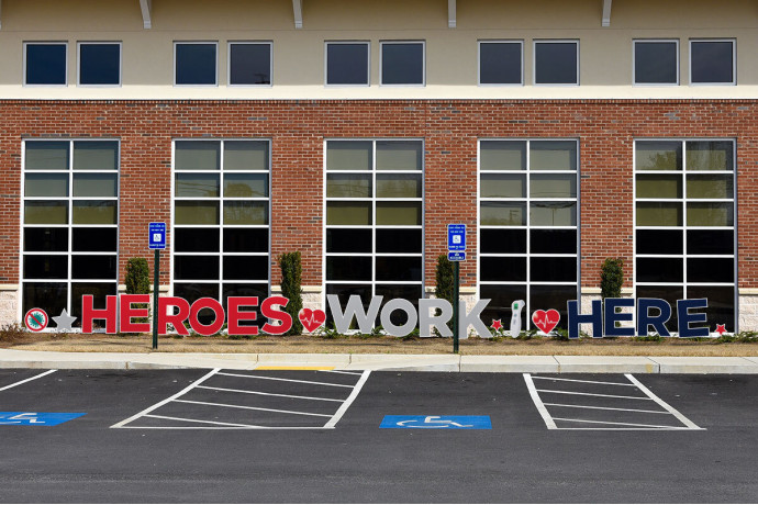 Heroes Work Here | Corrugated Plastic Yard Letters
