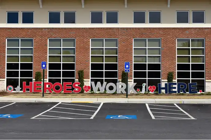 Heroes Work Here | Corrugated Plastic Yard Letters