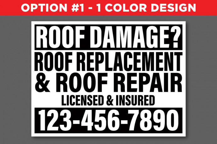 Custom Printed Roofing Company Yard Signs| Best Price