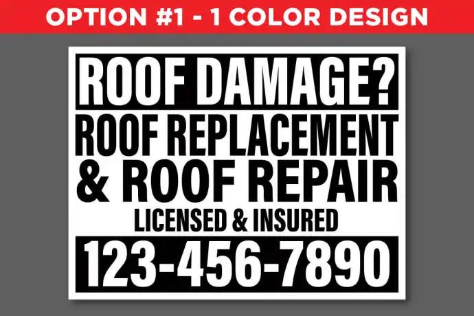 Custom Printed Roofing Company Yard Signs| Best Price
