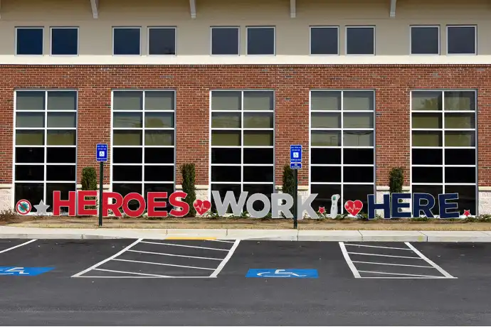 Heroes Work Here | Corrugated Plastic Yard Letters