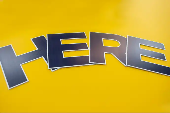 Heroes Work Here | Corrugated Plastic Yard Letters
