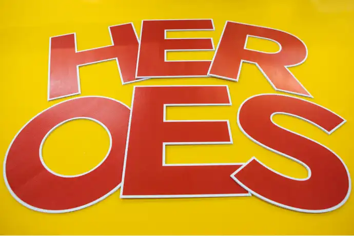 Heroes Work Here | Corrugated Plastic Yard Letters