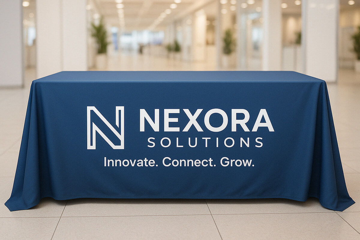 3-Sided Custom-Made Promotional Tablecloths | Advertising Tablecloths